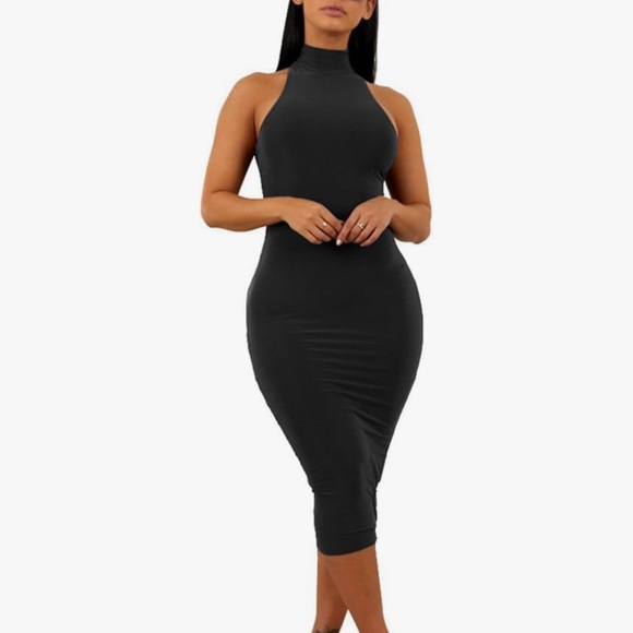 Bodycon Dresses & Skirts - NWOT Bodycon black sleeveless, mock turtle neck dress, zipper back